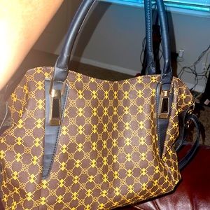 BOSTANTEN Women Leather Handbags Satchel Two-Tone Top Handle Work Shoulder Bags